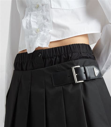 prada nylon mini skirt|Prada pleated skirt.